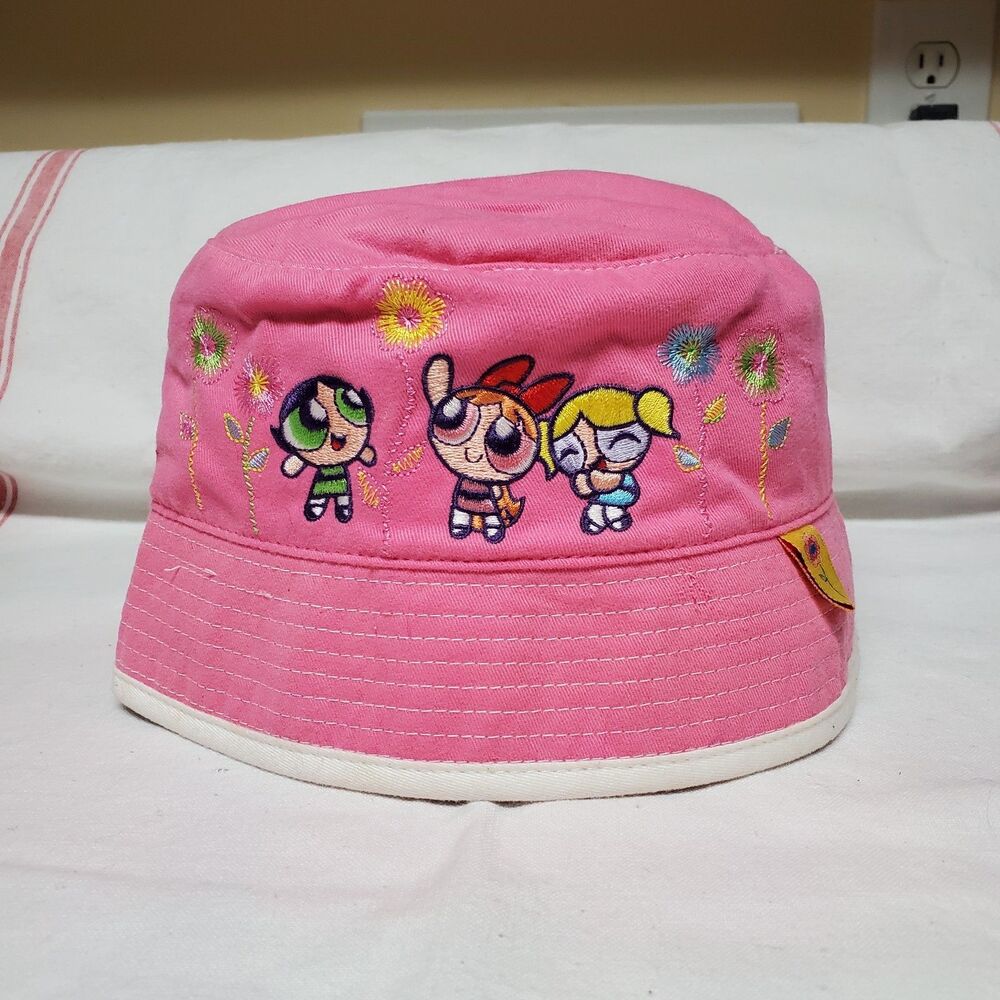 Vintage Official Cartoon Network POWERPUFF Girls Pink Bucket Hat 2000